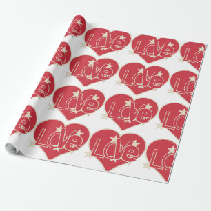 LIEBE HERZ GESCHENKPAPIER