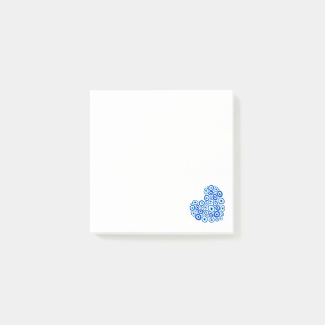 Liebe Herz griechisches Auge Post-it Klebezettel (Vorderseite)