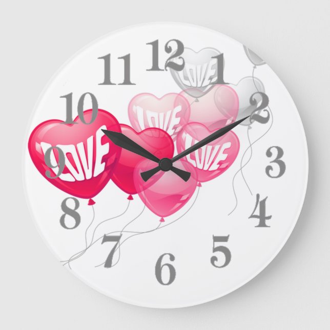 Liebe Herz Große Wanduhr (Vorderseite)