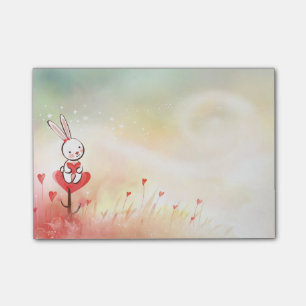 Liebe-Herz-Häschen Post-it Klebezettel