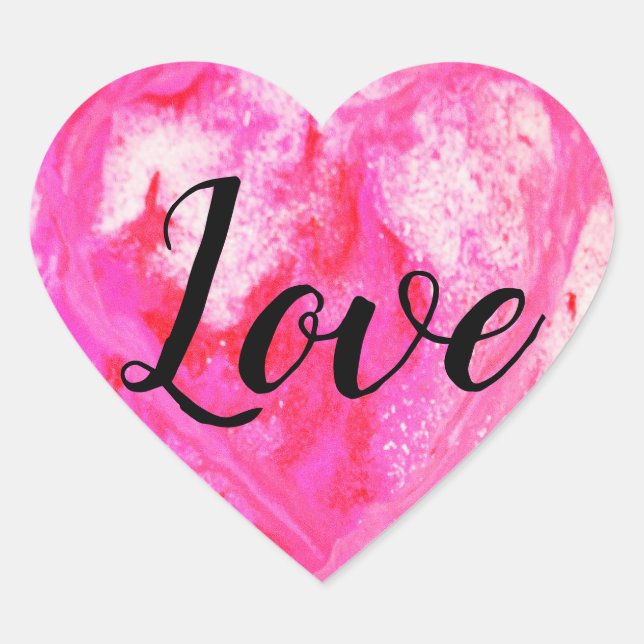 Liebe-Herz Herz-Aufkleber (Vorderseite)