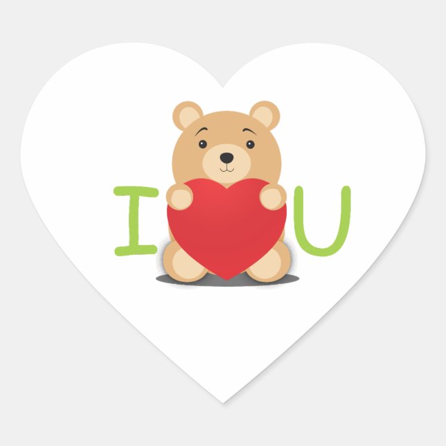 Liebe Herz Herz-Aufkleber (Vorderseite)