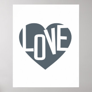 Liebe Herz inspirierendes Typografie-Poster Poster