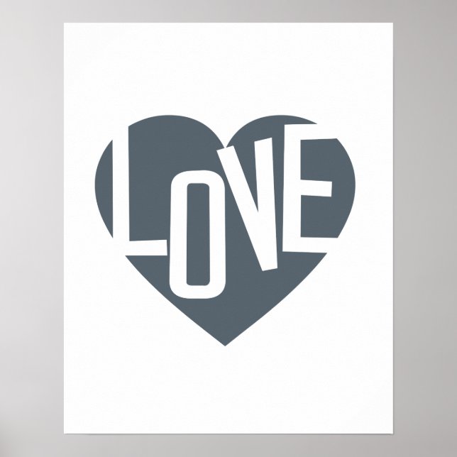 Liebe Herz inspirierendes Typografie-Poster Poster (Vorne)