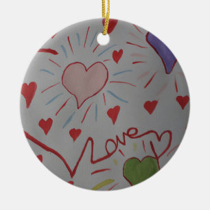 Liebe Herz Keramik Ornament