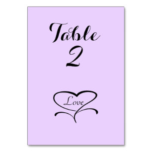 Liebe Herz-Lavendel-Tischkarten Tischnummer