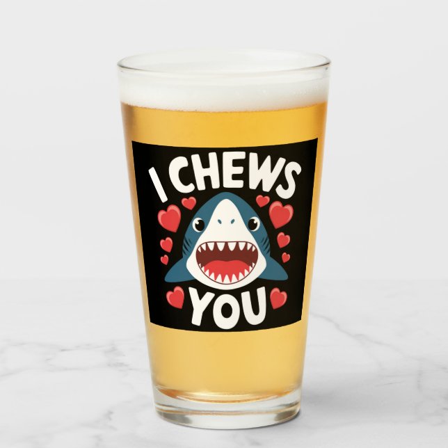 Liebe Herz Leopard Niedlich Valentinstag Glas (Vorne (Gefüllt))