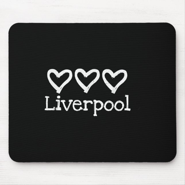 Liebe Herz Liverpool England 3 Rustikales Englisch Mousepad (Vorne)