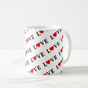 Liebe, Herz, minimalistisch, textbasiert, Typograf Kaffeetasse