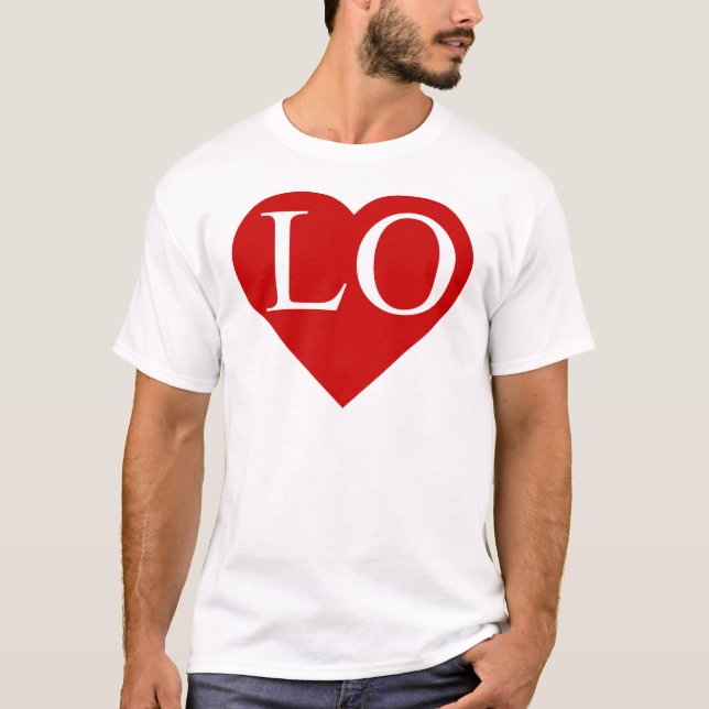 LIEBE - Herz mit LO (1 2) des Shirts (Zwillinge) (Vorderseite)