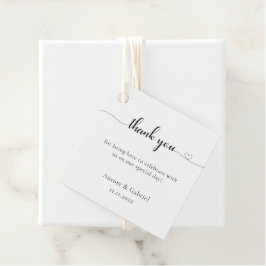 Liebe Herz Moderne, elegante Schwarz-Weiß-Hochzeit Geschenkanhänger