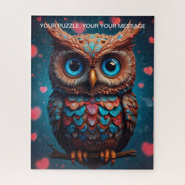 Liebe Herz Owl Puzzle (Vertikal)
