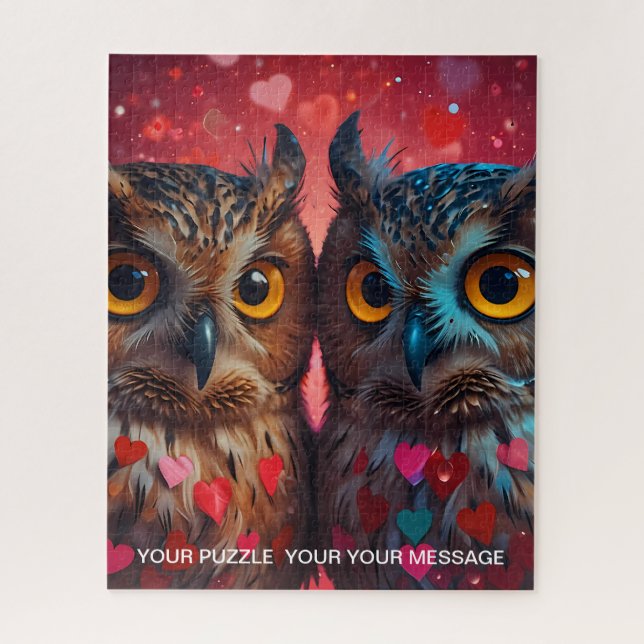 Liebe Herz Owl Puzzle (Vertikal)