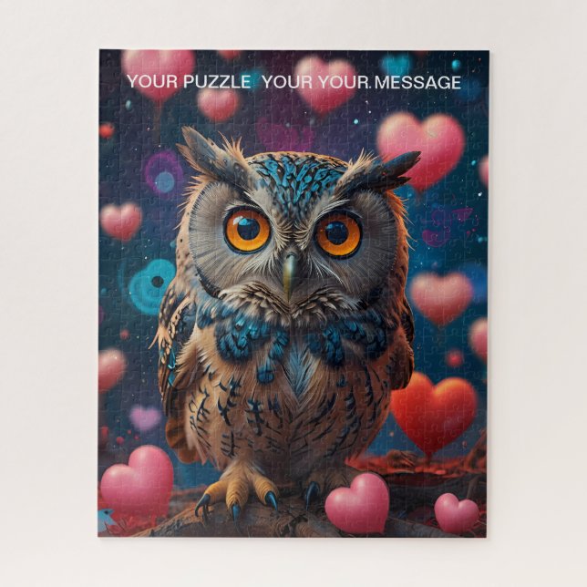 Liebe Herz Owl Puzzle (Vertikal)