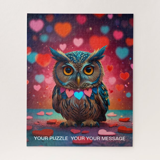 Liebe Herz Owl Puzzle (Vertikal)