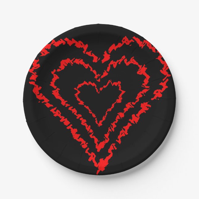 Liebe Herz Pappteller (Vorderseite)