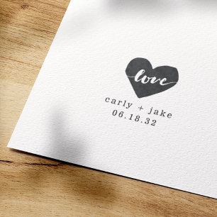 Liebe Herz Personalisierte Hochzeits-Briefmarke Permastempel