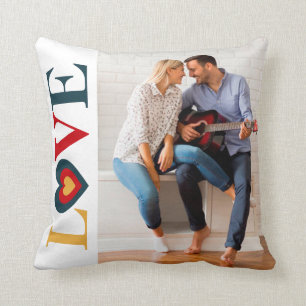 LIEBE Herz-personalisiertes Fotothrow-Kissen Kissen