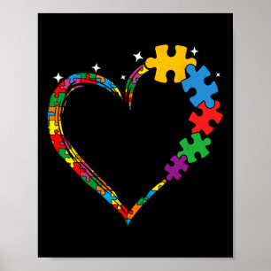 Liebe Herz Puzzle Stücke Männer Frauen Kinder Auti Poster