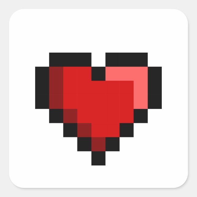 Liebe Herz Quadratischer Aufkleber (Vorderseite)