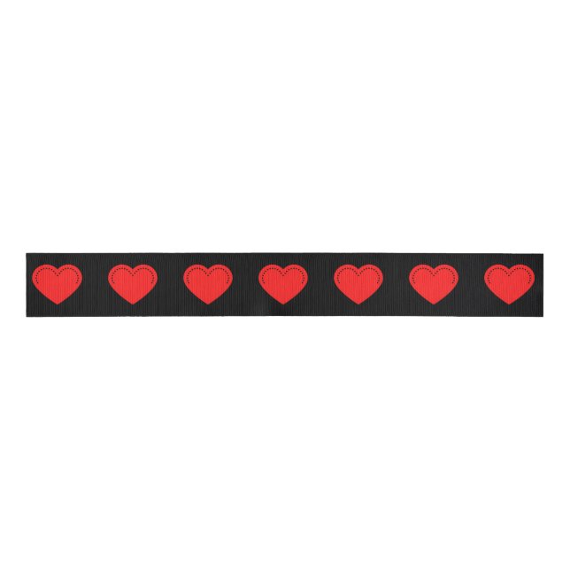 Liebe Herz Red Valentine's Grosgrain Ribbon Ripsband (Vorderseite)