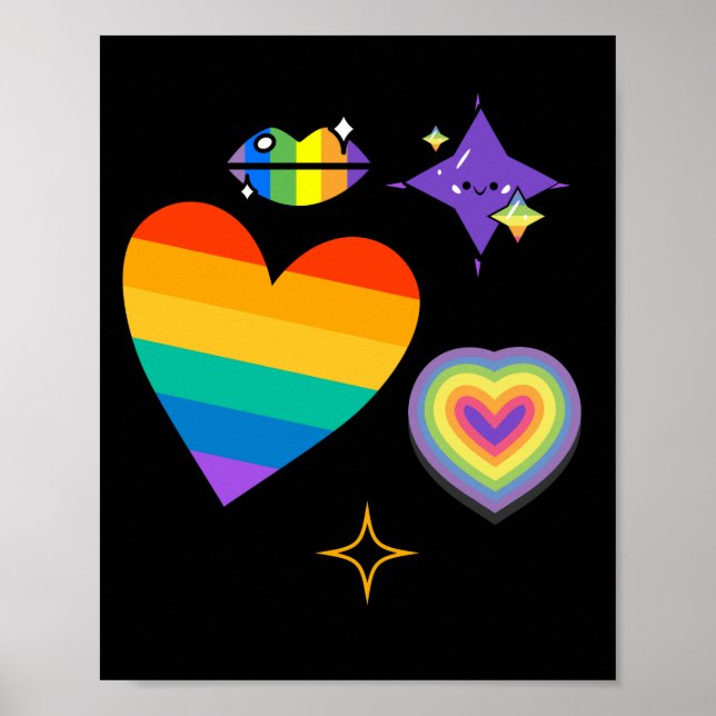 Liebe Herz- Regenbogen. LGBTQ-Pride Poster (Vorne)