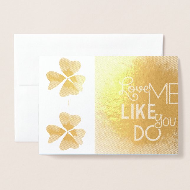 Liebe Herz Romantische Kiss Liebe Schicksal Schick Folienkarte (Vorderseite mit Umschlag)