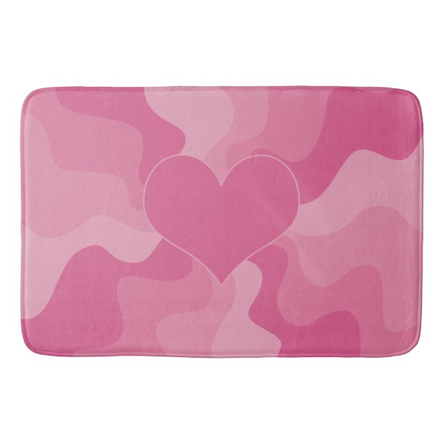 Liebe Herz - Rosa Badematte (Vorderseite)