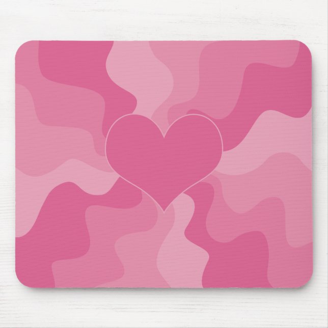 Liebe Herz - Rosa Mousepad (Vorne)