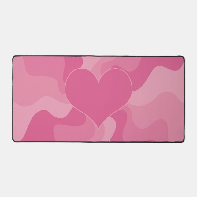 Liebe Herz - Rosa Schreibtischunterlage (Vorderseite)