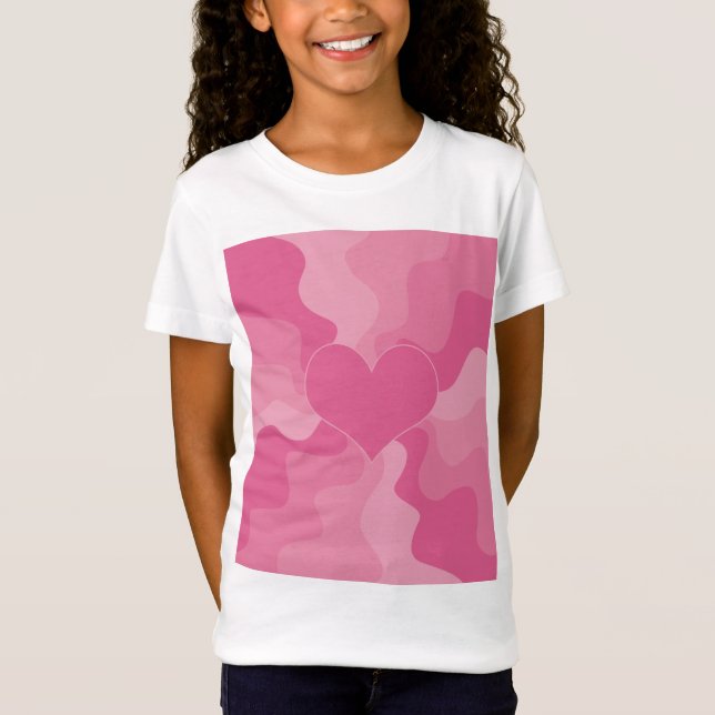 Liebe Herz - Rosa T-Shirt (Vorderseite)