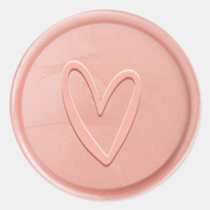 Liebe Herz Rose Rosa Wachs Siegel Sticker