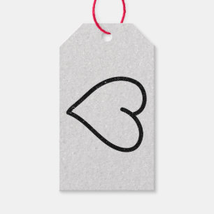 Liebe Herz Schwarz Glitter Valentinstag Geschenkan Geschenkanhänger