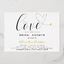 Liebe Herz Schwarz-weiß Modernes Brautparty Gold