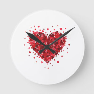 Liebe Herz Shirt für Damen Mädchen Jungen Herz Fra Runde Wanduhr