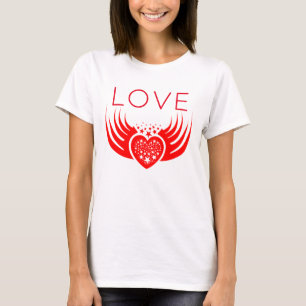 Liebe, Herz, Sterne und Flügel T-Shirt