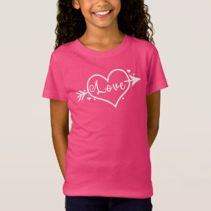 Liebe-Herz-T - Shirt des Valentines des Mädchens