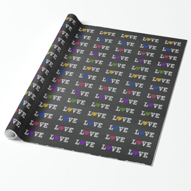 Liebe-Herz-Tafel-Verpackungs-Papier Geschenkpapier (Ungerollt)