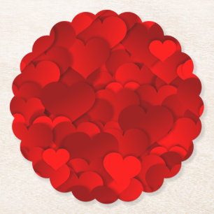 Liebe Herz Textur rotes Muster-19909 Untersetzer