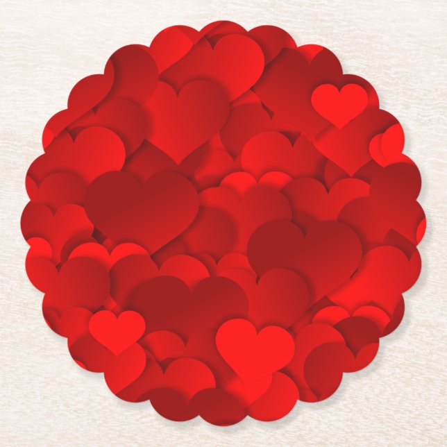 Liebe Herz Textur rotes Muster-19909 Untersetzer (Vorderseite)
