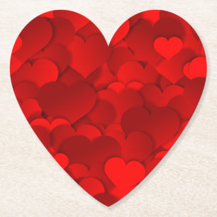 Liebe Herz Textur rotes Muster-19909 Untersetzer