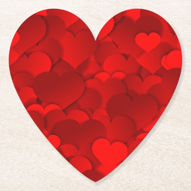 Liebe Herz Textur rotes Muster-19909 Untersetzer (Vorderseite)