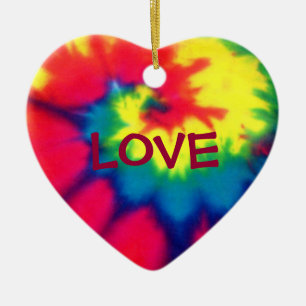 Liebe-Herz-Tie-Dye-Look-Verzierung Keramik Ornament