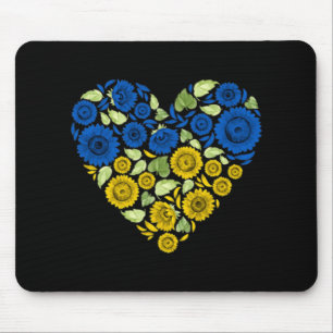 Liebe Herz Ukraine Sonnenblume ukrainischer Friede Mousepad