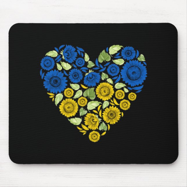 Liebe Herz Ukraine Sonnenblume ukrainischer Friede Mousepad (Vorne)