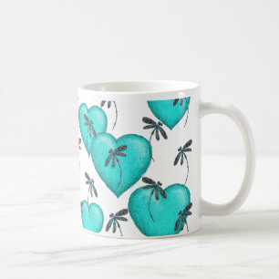 Liebe Herz und Libellen Türkis Tasse