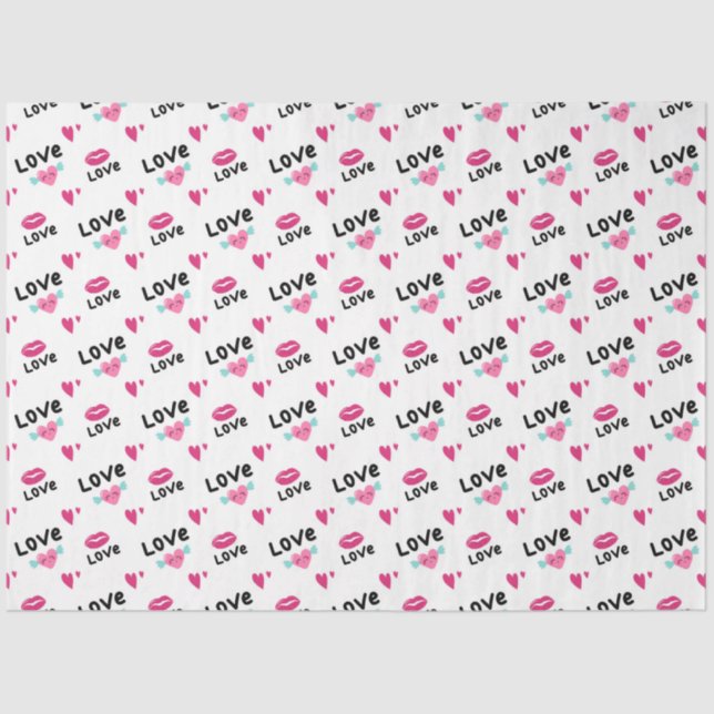 Liebe Herz und Lippen Seidenpapier (Vorderseite)