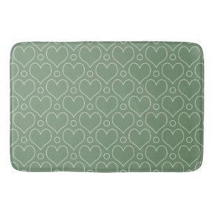 Liebe Herz und Polka Dots Muster in grün Badematte