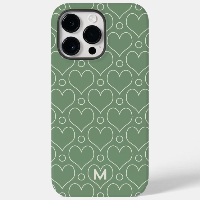 Liebe Herz und Polka Dots Muster in grün Case-Mate iPhone Hülle (Rückseite)