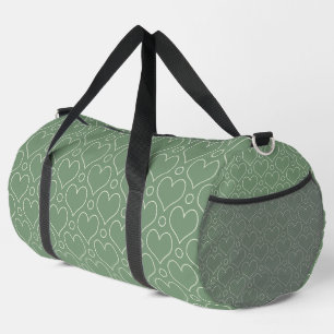 Liebe Herz und Polka Dots Muster in grün Duffle Bag